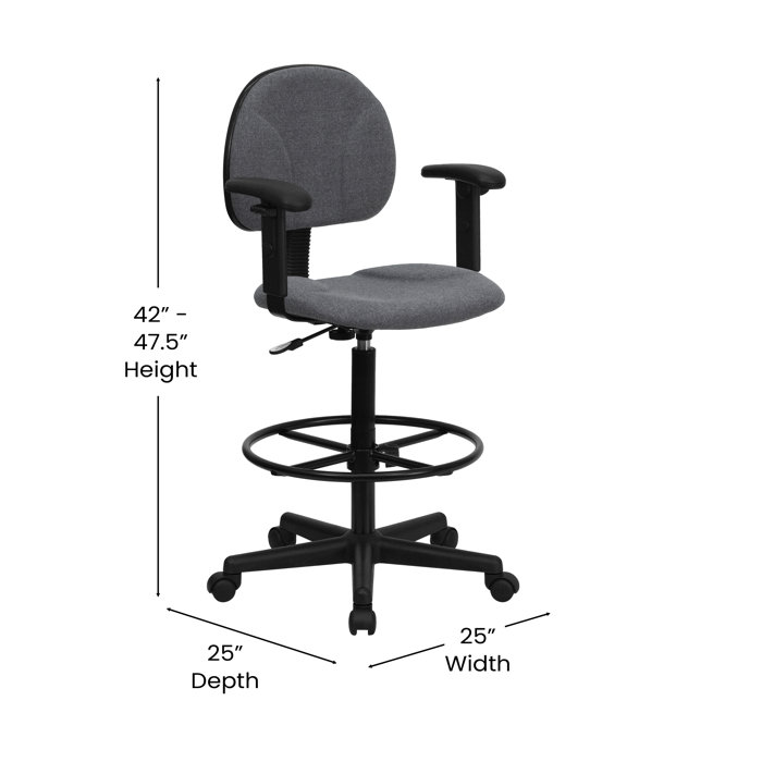 Symple Stuff Wingert Fabric Drafting Chair (Cylinders 22.5''27''H or